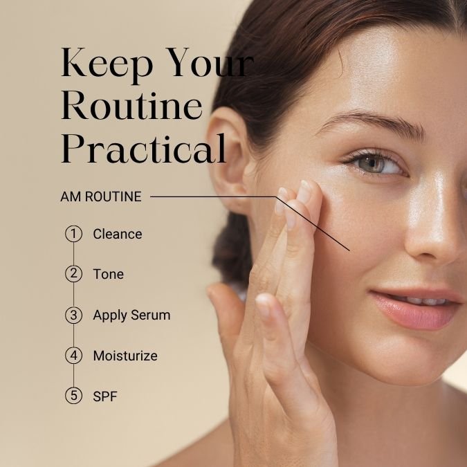 Keep your skincare routine practical graphic