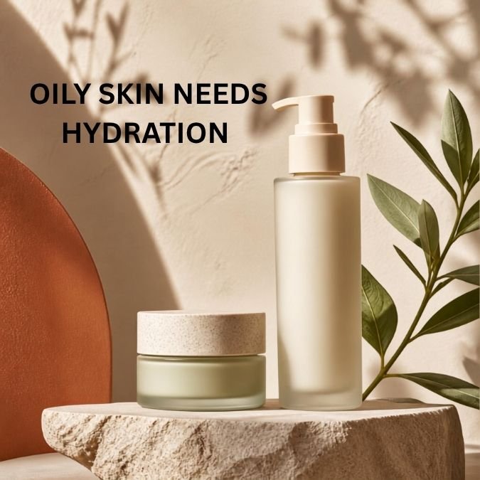 Oily skin needs hydration skincare graphic