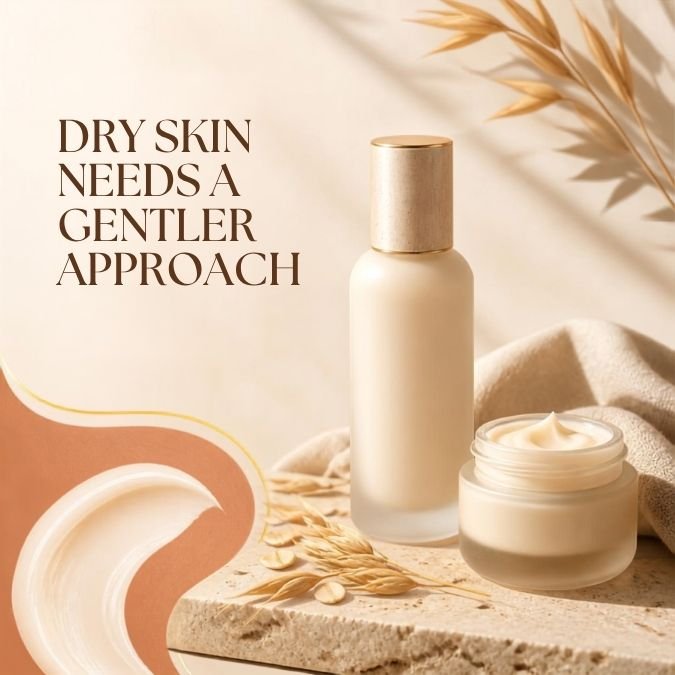 Dry skin needs a gentler approach skincare graphic